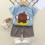 Kids T shirt & Pant Set (Sky Elephant)