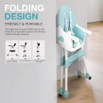 4 in 1 Multifunctional High And Feeding Chair with Dining Tray & Wheels (Model H601) Yellow Colour - Image 6