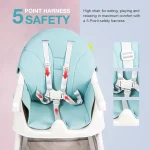 4 in 1 Multifunctional High And Feeding Chair with Dining Tray & Wheels (Model H601) Yellow Colour - Image 7